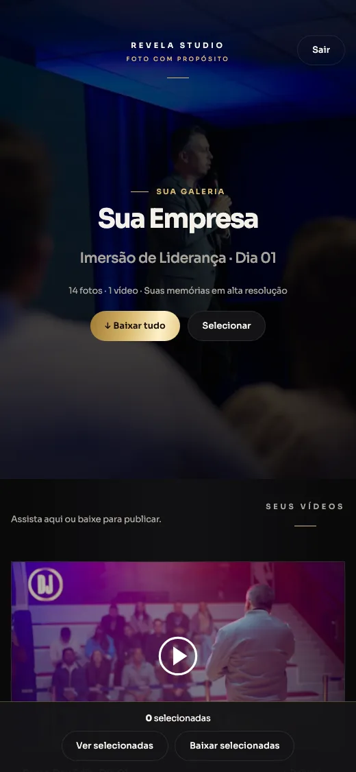 Galeria de entrega no celular