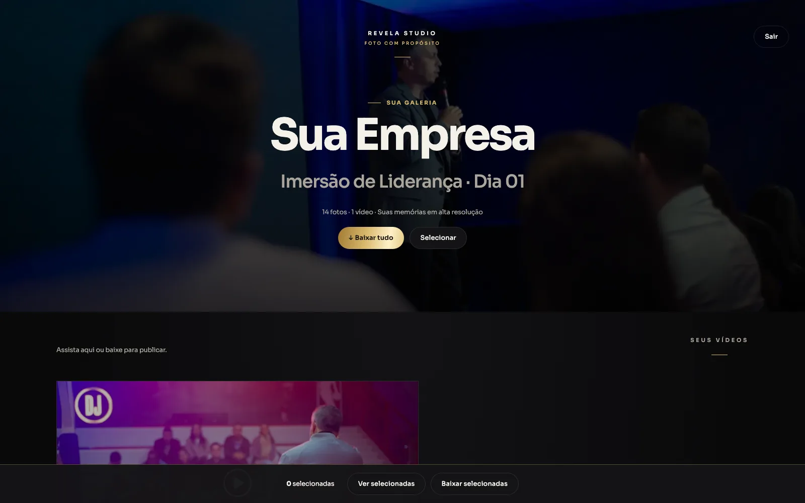 Galeria de entrega no computador
